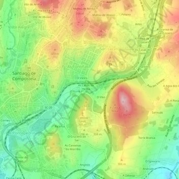A Ponte do Viso topographic map, elevation, terrain
