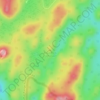 Anvil Rock topographic map, elevation, terrain