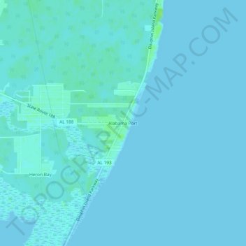 Alabama Port topographic map, elevation, terrain