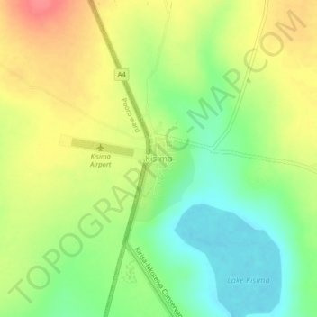 Kisima topographic map, elevation, terrain