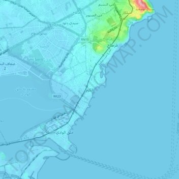 Le Kram topographic map, elevation, terrain