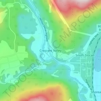 Crescent Valley topographic map, elevation, terrain