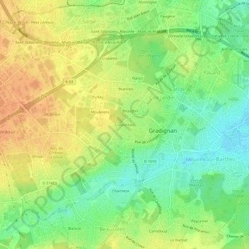 Corporeau topographic map, elevation, terrain