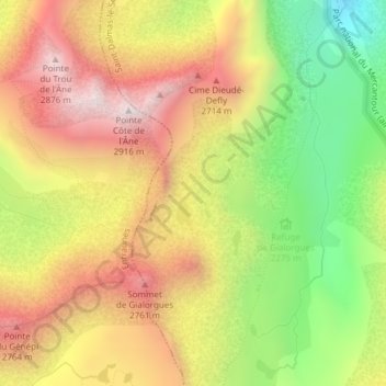 Jallorgues Haute Sud topographic map, elevation, terrain