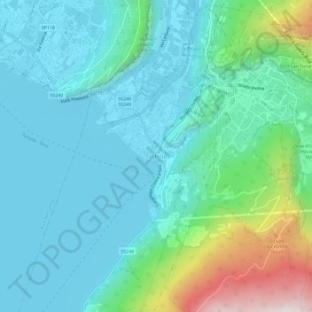 Torbole topographic map, elevation, terrain