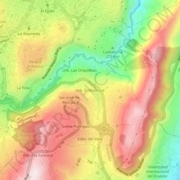 Urb. El Madrigal topographic map, elevation, terrain