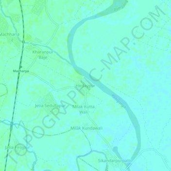Hirdaypur topographic map, elevation, terrain