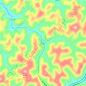 Nebo topographic map, elevation, terrain