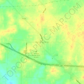 Myrtle Springs topographic map, elevation, terrain