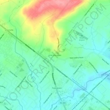 Line Lexington topographic map, elevation, terrain