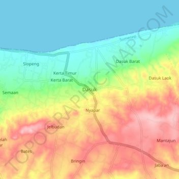 Dasuk topographic map, elevation, terrain