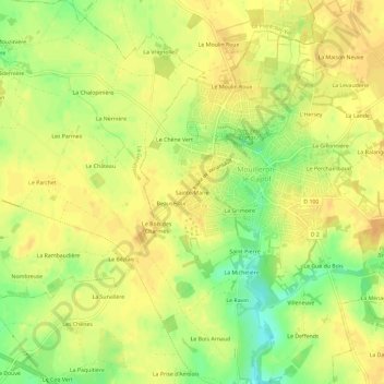 Sainte-Marie topographic map, elevation, terrain