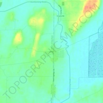 London topographic map, elevation, terrain