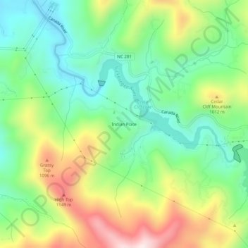 Indian Place topographic map, elevation, terrain
