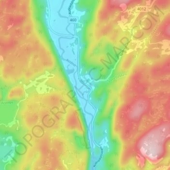 Spilling topographic map, elevation, terrain