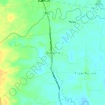 Alcadesma topographic map, elevation, terrain