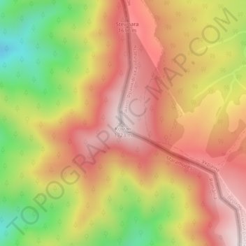 Koman topographic map, elevation, terrain