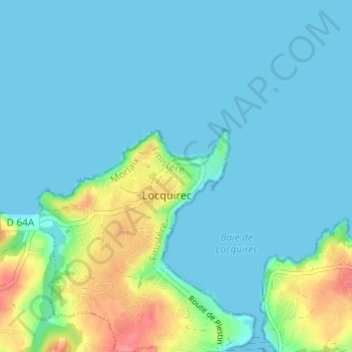 Pen Ar Run topographic map, elevation, terrain