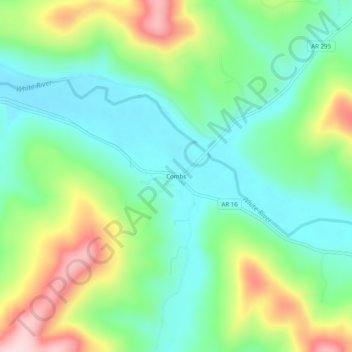 Combs topographic map, elevation, terrain