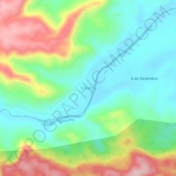 Villano topographic map, elevation, terrain