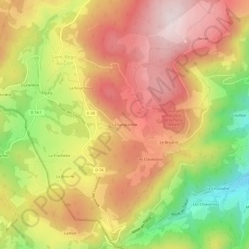 La Sanglarière topographic map, elevation, terrain