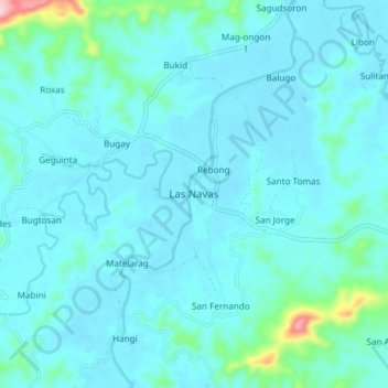Las Navas topographic map, elevation, terrain