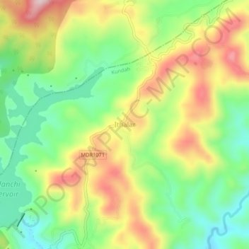 Ithalar topographic map, elevation, terrain