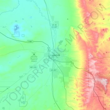 Laramie topographic map, elevation, terrain