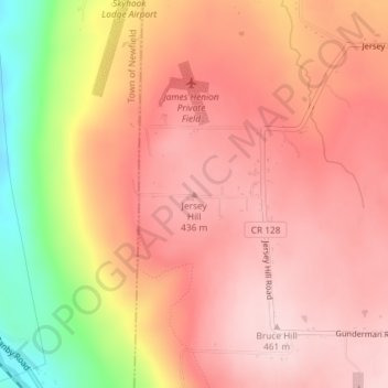 Jersey Hill topographic map, elevation, terrain