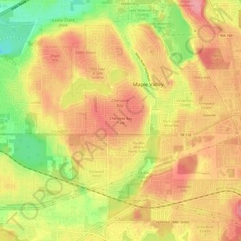 Cherokee Bay Park topographic map, elevation, terrain