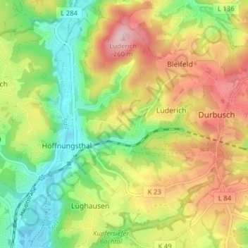 Hove topographic map, elevation, terrain