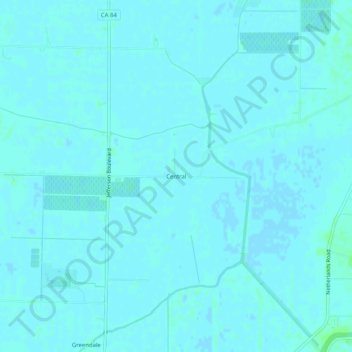 Central topographic map, elevation, terrain