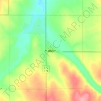 Madden topographic map, elevation, terrain