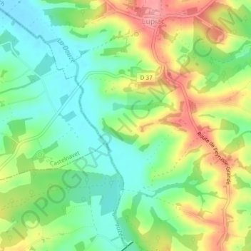 Coucuron topographic map, elevation, terrain