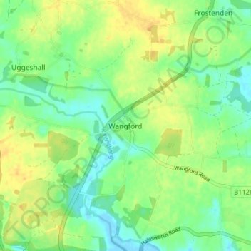 Wangford topographic map, elevation, terrain