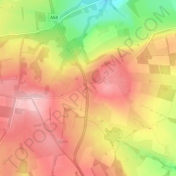 Kiln Pit Hill topographic map, elevation, terrain
