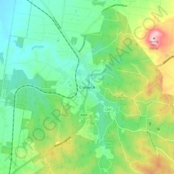 Creswick topographic map, elevation, terrain