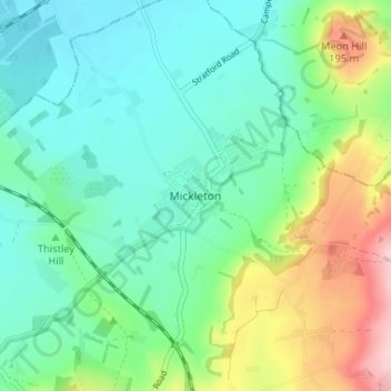 Mickleton topographic map, elevation, terrain