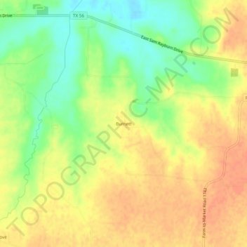 Burnett topographic map, elevation, terrain