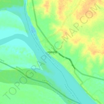 Godagari topographic map, elevation, terrain