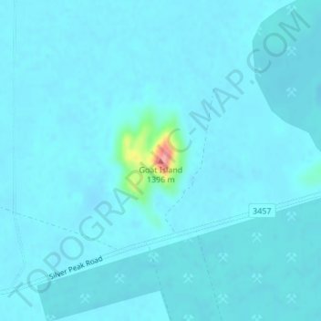 Goat Island topographic map, elevation, terrain