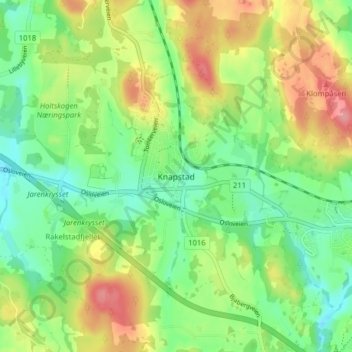 Knapstad topographic map, elevation, terrain