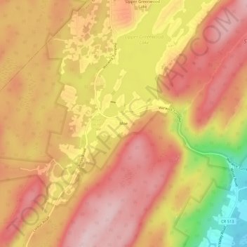 Moe topographic map, elevation, terrain