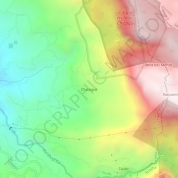 Chicaque topographic map, elevation, terrain