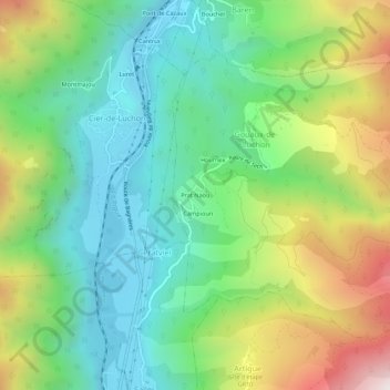 Prat Naou topographic map, elevation, terrain