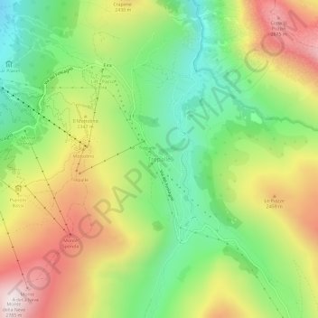 Trepalle topographic map, elevation, terrain