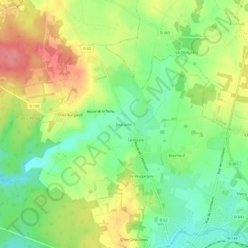 Jousselin topographic map, elevation, terrain