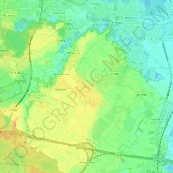 Pang topographic map, elevation, terrain