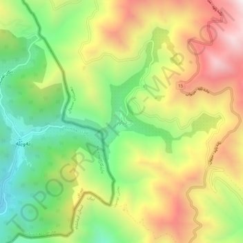 Dezavar topographic map, elevation, terrain