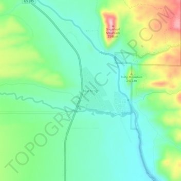 Nathrop topographic map, elevation, terrain
